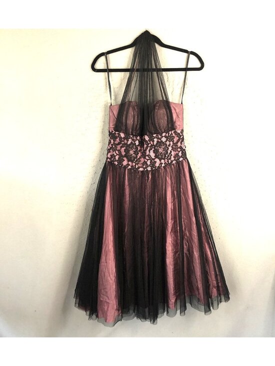 Betsy & Adam Dresses & Skirts - Betsy & Adam Dress Women 6 Purple Black Mesh Whimsigoth Fairy Grunge Y2K Halter